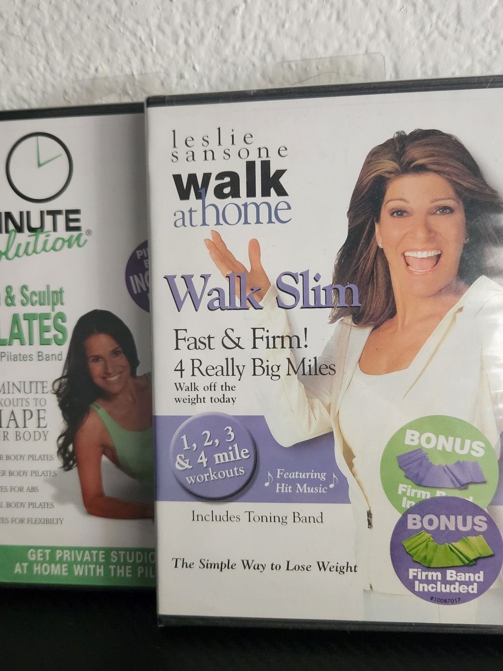 Leslie Sansone Walk at Home "Walk Slim" & 10 Minute Solution Pilates Fitness DVD